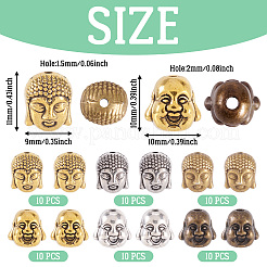 Сплавочные овальные бусины тибетского стиля  TIBEB-CD0001-03