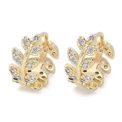 Серьги-кольца из латуни с прозрачным фианитом EJEW-Q014-01G