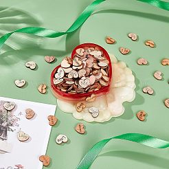 4 стиль сердце с надписью любовь и деревянные кабошоны&nbsp;WOOD-FH0001-90