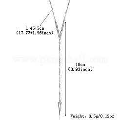 925 подвеска V из стерлингового серебра с прозрачными кубическими цирконами и длинное ожерелье для элегантного простого повседневного ношения NF7167