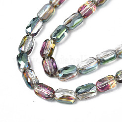 Chapelets de perles en verre transparent électrolytique&nbsp;EGLA-N002-25-D02