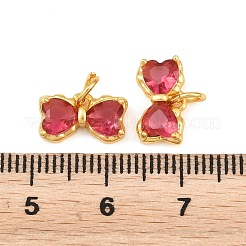 Ciondoli di vetro di ottone&nbsp;KK-K340-48G-02