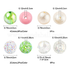 40шт 8 стиля акриловые бусины&nbsp;OACR-FS0004-10