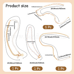 Комплект ожерелий из сплава и искусственного жемчуга&nbsp;NJEW-WH20007-02C