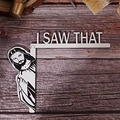 Jésus j'ai vu ce cadre de porte en bois&nbsp;AJEW-WH0033-90