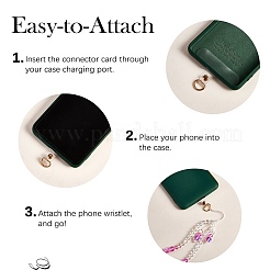 Круглые мобильные ремешки из синтетического лунного камня с бусинами HJEW-SW00042-09