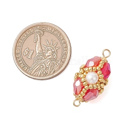 Овальные подвески-коннекторы из стеклянных бусин&nbsp;PALLOY-MZ01233-01