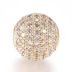 Micro ottone gioielli cz spianare perle tonde zirconi&nbsp;ZIRC-M024-06
