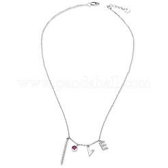 Слово любовь 925 стерлинговое серебро кубический цирконий буква кулон ожерелье TS-N319-S