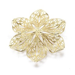 6-пателевые латунные причудливые колпачки для бусинок X-KK-L173-07G