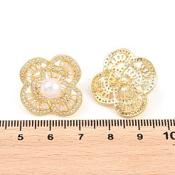 Valentinstag-Ohrstecker aus Messing mit Mikropavé-Fassung und klaren Zirkonia.&nbsp;EJEW-T051-03G