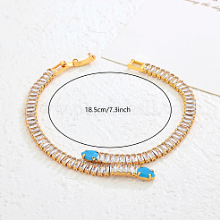 Браслеты-цепочки из латуни с паве из кубических цирконий&nbsp;UA5889-1