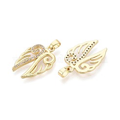 Латунные микропаве прозрачные подвески с фианитом&nbsp;KK-T075-82G