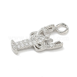 Латунные микропаве прозрачные подвески с фианитом&nbsp;LS-KK-H528-04B-P