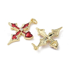 Подвески из латуни микропаве с фианитами и эмалью KK-Q039-07G