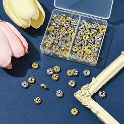 120 шт. 2-х цветные латунные бусины-разделители со стразами RB-FS0001-06