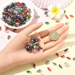 220 шт. 11 цвета гальваническое стекло граненые каплевидные бусины пряди&nbsp;EGLA-YW0001-76