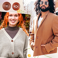 160 шт. 8 пуговицы из натурального дерева BUTT-GA0001-06