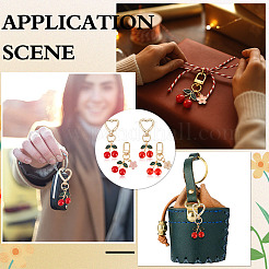 4 шт. 4 стиля вишневый сплав эмалированный поворотный брелок&nbsp;KEYC-ME0001-04