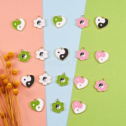 24 шт. 6 стильные подвески из светлого золотого сплава с эмалью&nbsp;ENAM-SZ0002-09