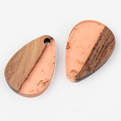 Pendentifs en résine transparente et bois de noyer&nbsp;RESI-S389-027A-B04