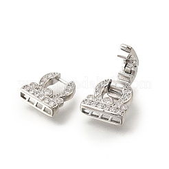 Арочные латунные микропаве прозрачные кубические цирконии складные застежки KK-V008-22P