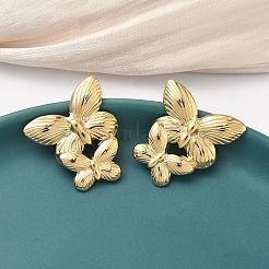 Серьги-гвоздики в форме бабочек из нержавеющей стали 304&nbsp;EJEW-K268-65G