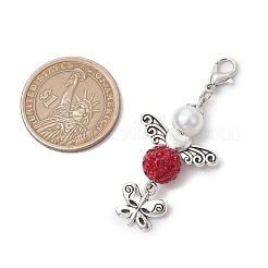 6 шт. 6-цветный подвесной элемент в виде ангела и бабочки из сплава HJEW-JM03068