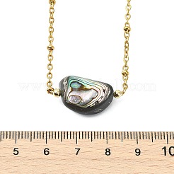 Ciondolo con pepite di abalone naturale/conchiglia di paua&nbsp;NJEW-JN06092