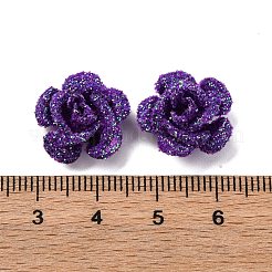 3d perline di alluminio per pittura a forno con fiore di rosa&nbsp;FIND-L019-01D