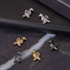 6個3色真鍮チャーム  丸カン付き  カラスの鳥  ミックスカラー  11.5x17x6mm  丸カン：5x0.6ミリ  内径：3.5mm  2個/カラー&nbsp;KK-SZ0004-59