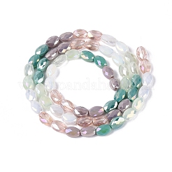 Stränge aus galvanisierter Jade-Imitation und undurchsichtigen sowie transparenten Glasperlen&nbsp;EGLA-Q135-4x6MM-01D