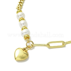Messing Herz Charme Armbänder&nbsp;BJEW-JB13614