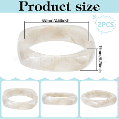 2шт. Акриловый браслет с имитацией мрамора для женщин&nbsp;BJEW-UN0001-69B