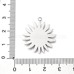 304ステンレスペンダント  変色防止  花のチャーム  ステンレス鋼色  27.5x23x2.5mm  穴：2mm&nbsp;STAS-S163-08C-P
