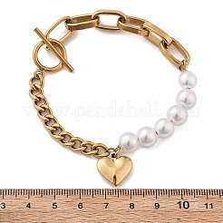 Браслеты с подвесками из нержавеющей стали 304 и кубинской цепочки для женщин BJEW-C089-01G