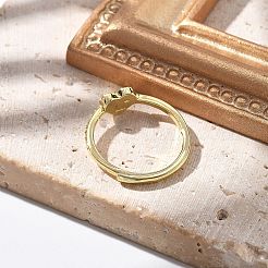 Регулируемые кольца для женщин с микропаве из латуни и кубическими цирконами&nbsp;LS-RJEW-U032-05G