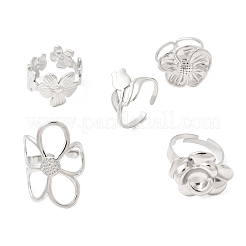 5 шт. открытые манжеты из нержавеющей стали 304 для женщин&nbsp;RJEW-K313-11P