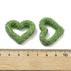 Бусины из полимерной глины в форме сердца со стразами&nbsp;CLAY-NH0001-09A-08