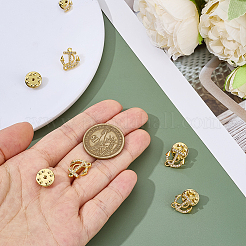 10 шт. булавки для лацкана рюкзака со стразами и якорем из сплава и крестом&nbsp;JEWB-PH0001-65G