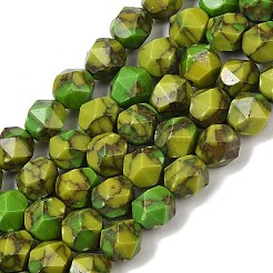 Синтетическая золотая линия бирюзовые бусы пряди G-A283-C03-01