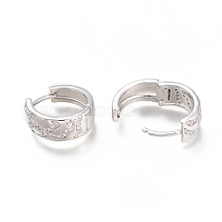 Orecchini a cerchio huggie in zirconi cubici trasparenti micro pavè&nbsp;ZIRC-H102-11P