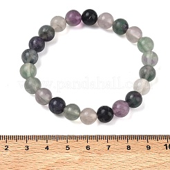 Braccialetti elastici con perline rotonde di fluorite naturale&nbsp;GG-CBA12F1-02A-04