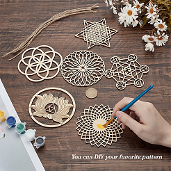 Подвесные украшения из деревянной доски&nbsp;WOOD-FG0001-50B