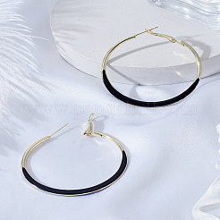 1 пара серег-колец из сплава с эмалью&nbsp;EJEW-LP0003-50B