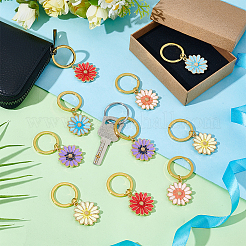 15шт брелок в виде цветка из сплава 5 цветов эмали KEYC-NB00014