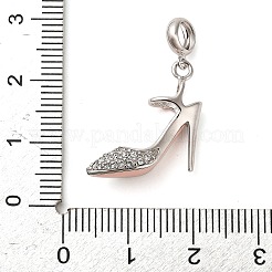 Европейские подвески-подвески из стерлингового серебра с микропаве из прозрачных кубических цирконий STER-P062-02B-03P