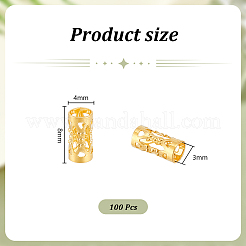 100 шт. полые трубчатые бусины из нержавеющей стали STAS-UN0059-71