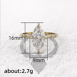 Латунные кольца на палец с фианитом и паве FS-WG1A7FF-07