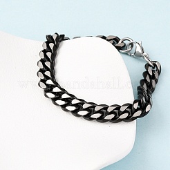 Браслеты из кубинской цепочки из нержавеющей стали 304 для мужчин и женщин BJEW-C124-04A-02